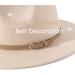 Lisianthus Women's Classic Cream Felt Fedora Hat with Wide Brim and Belt Buckle - Buy Online on GoSupps.com