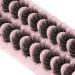 wiwoseo False Eyelashes Natural Wispy Faux Mink Lashes Fluffy Curly Crossing 16MM 3D Effect Eyelashes 10 Pairs Pack
