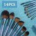 BS-MALL Makeup Brush Set 14Pcs Professional Synthetic Brushes for Foundation, Powder, Concealer, Eye Shadows, Blush - Deep Starry Blue - Buy Online on GoSupps.com