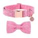 Dogwong dog collar with removable fly pink pet collar dog hinge gift for girls or boys dogs comfortable adjustable dog collar for small medium-sized dogs X-Large (pack of 1) pink