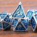 AUSTOR 7-Die Metal DND Dice Set - Sky Blue/Silver Edge - RPG Polyhedral Dice for D&D, Pathfinder, MTG - Includes D20, D12, D10, D%, D8, D6, D4 - Buy Online on GoSupps.com