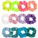 Whaline Neon Scrunchies Summer Velvet Hair Bobble Elastics Hair Bands Soft Hair Ties for Girls  Women (Neon color)