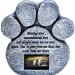 Paw Print Pet Memorial Stone - Features Sympathy Poem - Indoor Outdoor Dog or Cat for Garden Backyard Marker Grave Tombstone - Loss of Pet Gift - Loss of Dog Gift Pawprint Stone with Frame