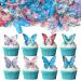 Gyufise 40Pcs Edible Butterfly Cake Decorations Butterfly Cupcake Topper Edible Wafer Paper Butterflies Edible Butterfly Cake Cupcake Decoration Dark Multi 1