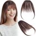 Clip in Fringe Bangs Real Hair Extension Bangs Clip in French Bangs for Women Dark Brown Washable Dyeable