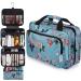 Large Hanging Travel Cosmetic Bag for Women - Turquoise Flowers Makeup Organizer with Multiple Pockets - Buy Online on GoSupps.com