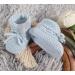 Royal Icon Baby Booties 0-3 Months | Knitted Bow Baby Boots for Newborn Boys and Girls | Warm & Safe Baby Slippers | White Blue Ri359 - Buy Online on GoSupps.com