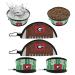 NCAA College Collapsible Dog Travel Bowl, Food and Water Bowl for Dogs, Best Football Portable & Lightweight Leak-Proof Dog Bowl for Travel with Football Field & Pebble-Grain Football Design Georgia Bulldogs 2 Pack