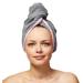 Sowel hair turban made of 100% organic cotton turban towel with button women and men grey/pink
