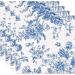 120 Blue & White Floral Cocktail Napkins - Disposable Paper Dessert Napkin for Parties & Events - Buy Online on GoSupps.com