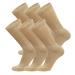 6 Pairs of Cotton Diabetic Non-Binding Neuropathy Crew Socks (Khaki Fits Mens Shoe Size 12-14.5)
