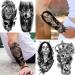 Rejaski 66 Sheets Black Eagle Dragon Temporary Tattoos for Men and Women - Halloween 3D Wolf, Tiger, Lion, Skull Fake Tattoos - Large Arm Sleeve and Forearm Designs - Buy Online on GoSupps.com