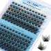 Individual Lashes 144pcs Cluster Eyelash Extensions Cluster Lashes D Curl 0.07mm 8-16mm Mix Ribbon Lashes Wide Stem Natural Lashes DIY Lash Extensions GEMERRY Lashes(B04-D-0.07-8-16mm) 8-16 mix B04
