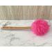 Exfoliating Shower Loofah & Back Scrubber - Long Wooden Handle Bath Brush for Men & Women - Easy Reach Body Wash Applicator (Red - Buy Online on GoSupps.com
