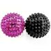 2x DBT Skills hedgehog ball | Magnetic high-stress acupressure ball | for stress relief or massage | against tension and for more mobility and concentration (black/pink) Black/Pink 32 mm