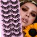 8D Volume 20MM Mink Fluffy False Eyelashes by GVEFETIEE - Dramatic D Curl Lashes for Curly Eye Extension Look - Buy Online on GoSupps.com