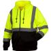 Pyramex RSZH3210L RSZH32 Series Sweatshirts Hi-Vis Lime Zipper Sweatshirt with Black Bottom - Size Large, Green Large Sweatshirt