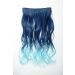 WIG ME UP-YZF-3180P-T4027TTF2513 Extension hair extension clip-in 5 clips wide curly ombre two-color blue navy blue-mix-mix 50cm long navy blau-neon blue mix (T4027ttf2513))