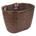 Retrospec Cane Woven Oval Dreamcatcher Basket with Authentic Leather Straps & Brass Buckles Dark Stain