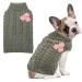 ALUZAEMO Small Dog Sweater - Cute Flower Winter Fall Warm Small Dog Clothes - Cold Weather Turtleneck Knitwear Sweaters Cozy Pet Outfits for Small Dog, Cats, Puppy (XS) XS:neck:10"-12" chest:15"-17"