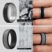 ThunderFit Silicone Wedding Rings for Men 2-Layer Step Edge - 10mm Width - 2.3mm Thick | Charcoal Black & Concrete Grey | Size 8.5-9 (18.9mm) - Buy Online on GoSupps.com