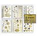Terra Tattoos Tropical Hawaiian Metallic Temporary Tattoos - 75 Gold Silver Designs with Turtles, Dolphins, Stars, Sun, Moon, and more! - Buy Online on GoSupps.com