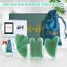 Gua Sha Massage Tools Set - Aventurine Natural Stone Guasha Board for Face and Body - Facial Massager for SPA and Trigger Point Treatment - Pack of 3 Green - Buy Online on GoSupps.com