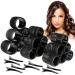 Mirzians 33PCS Heatless Hair Rollers Set with 15Clips- Self Holding Velcro hair Curlers for heatless curls- velcro rollers for hair- heatless hair curler- hair curlers for Long Hair Short Hair No Heat Rollers with Clips ...