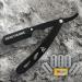 Buy BEAUTICONE Straight Razor - Premium Black Full Steel Barber Razor with Leaf Handle & 5 Double Edge Blades - Perfect for Grooming & Shaving - Buy Online on GoSupps.com