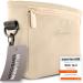 Heimatpfoten food bag for dogs made of imitation leather - walking bag with one-handed magnetic closure dog treat bag ... L Caramel