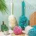 12 Pcs Long Handled Shower Loofah Back Scrubber Set for Men and Women - Exfoliating and Cleaning Bath Body Brush and Sponge Poufs - Buy Online on GoSupps.com