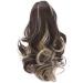 Claw Ponytail Hair Extension - 12 Dark Brown & Ash Blonde Synthetic Hairpiece | Clip-in Long Short Curly Style - Buy Online on GoSupps.com