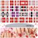 16 Sheets Full Wrap Nail Polish Stickers Self-Adhesive Full Cover Nail Art Stickers Nail Decal Strips with Nail File for Women Girls Birthday Wedding Nail Art Decoration