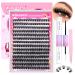 wiwoseo Fluffy Cluster Lashes Natural Look Russian Lash Extension Kit with Lash Bond and Seal Lash Glue Russian Individual Eyelashes Kit for Self Application at Home(0.07D Volume 50P 9-16MM) F-cluster lashes kit 9-16MM-ii