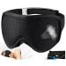 MUSICOZY Sleep Eye Mask for Men Women Breathable Blocking Light Night Sleeping Mask for Side Sleepers Sleeping 3D Contoured Memory Foam Sleeping Eye Mask for Insomnia meditaion Travel Black