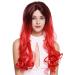 WIG ME UP - ZM-1707-1BT113 wig women's wig long middle parting straight & curly tips Ombre Black Red