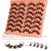 ALICE C Wispy Brown False Eyelashes - 14 Pairs DIY Lash Clusters for Fluffy Volume and Russian Strip Lash Extensions - Buy Online on GoSupps.com