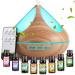 Diffusers 500ML with 8 Essential Oils Set Aromatherapy Diffusers Air Freshener Humidifiers with Remote Control 4 Timer and Waterless Auto-Off Cool Mist Humidifiers for Bedroom