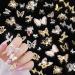 Juome Nail Charms, 40 Pcs Butterfly Nail Charms 3D Butterflies Shape Charms for Nails Gems, Nail Art Decorations Supplies