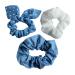 LIKERY 'StoneWashed' Scrunchies | Hair ties and bracelets | Denim scrunchie | Blue hair ties | Mesh headband