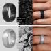 ThunderFit Men's Silicone Ring Set - 10mm Wide Breathable Airgrooves - 8.5-9 Size - Charcoal Black, Silver Grey, Metallic Bronze, Brass Grey - Buy Online on GoSupps.com
