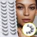 False Eyelashes 10 Pairs 15MM Cat Eye Faux Mink Lashes - 8D Wispy Extension Pack for Natural Look - Reusable Cruelty Free Soft Clear Band - Buy Online on GoSupps.com