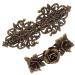 2 Piece Retro Vintage Metal French Hairpins Roses Bronze Accessories 2 pieces (1 pack)