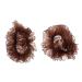 Zac's Alter Ego Set of 2 Soft Chiffon Frilly Ruffle Hair Scrunchies/Garters Brown