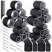 Qinzave 37 pieces curls with 4 sizes 64mm 48mm 36mm 25mm hair rollers with 12 pieces stainless steel clips for long medouium and short hair