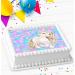 UNICORN PINK PERSONALISED BIRTHDAY PARTY ICING EDIBLE COSTCO CAKE TOPPER R2-U01 - Buy Online on GoSupps.com