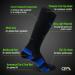 CFA V1 Compression Socks for Men & Women | Running Gym Cycling | Sustainable Danish Design | Super Black/Blue - Buy Online on GoSupps.com