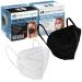 Salon World Safety KN95 Protective Masks, Box of 50 White & 50 Black - Filter Efficiency =95%, 5-Layers, Sanitary 5-Ply Non-Woven Fabric, Safe, Easy Breathing 100 Black/White