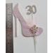 18th Pink and White Birthday Cake Decoration Shoe with Feathers and Crystal Flower Embellishments and Diamante Number Non- Edible (pink white feather 18) - Buy Online on GoSupps.com