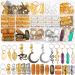 Yaomiao 150 Pieces Hair Jewelry Dreadlocks Crystal Wire Wrapped Loc Adornment Assorted Imitation Wood Beads Braid Accessories for Braids Hair Cuffs Decorations for Women Girl(Classic Style)